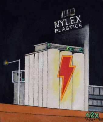 Original painting - “Power Up” Nylex Silos, June 2025 Original painting - “Power Up” Nylex Silos, June 2025