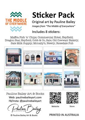 Sticker Packs Featuring Paintings of Local Gippsland Landmarks (Pack B)