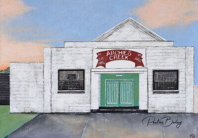 Original painting – Archies Creek Hall *On display at the Criterion Hotel, Sale (Pickup options in description)
