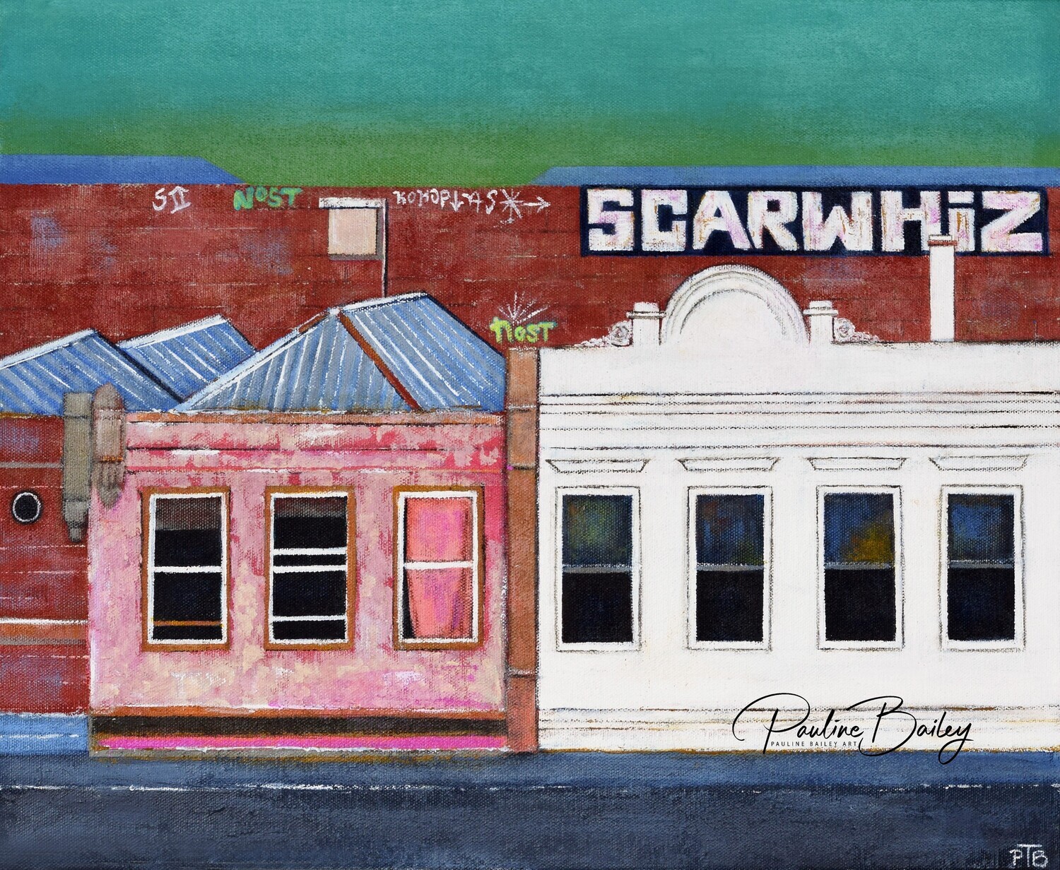Original painting – Rooftop View, Brunswick Street