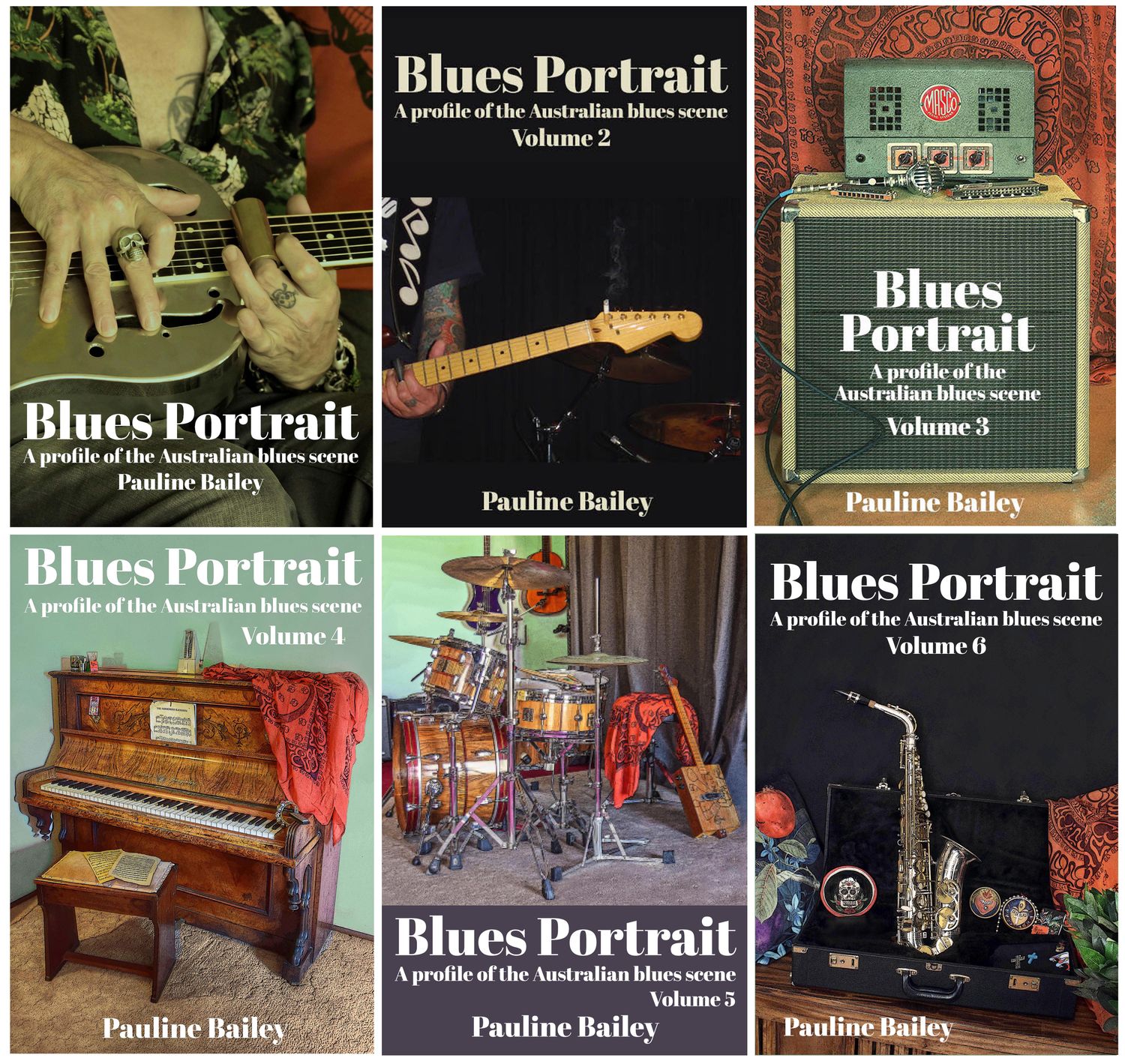 Blues Portrait – Complete Set of 6 Books + 6 Stubby Holders