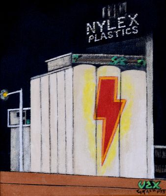 Original painting - “Power Up” Nylex Silos, June 2025 *On display in the Brunswick Ballroom (Pickup options in description)