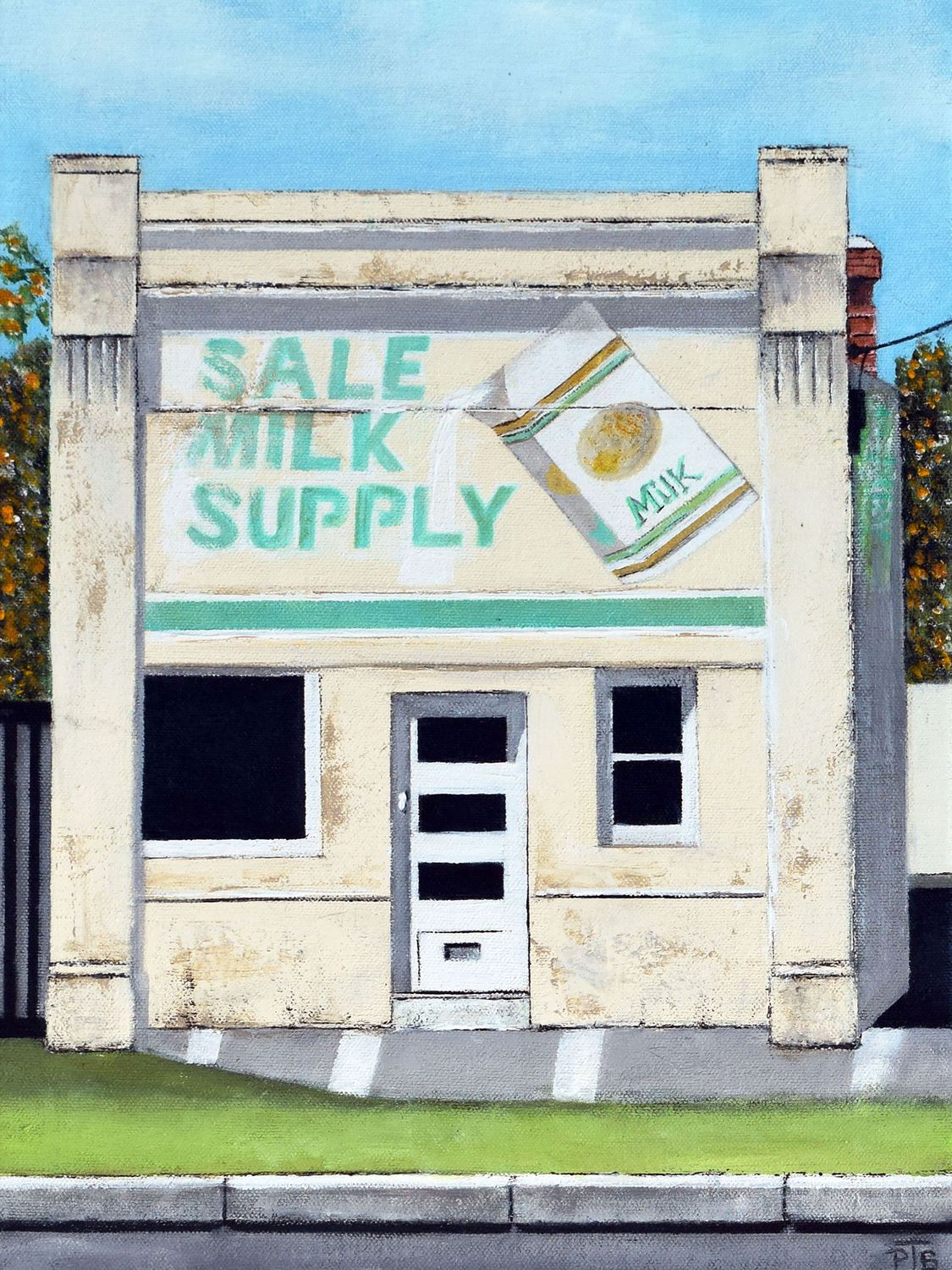 Textured Cotton Rag Print - Milk Supply, Sale - 12 x 16 inch