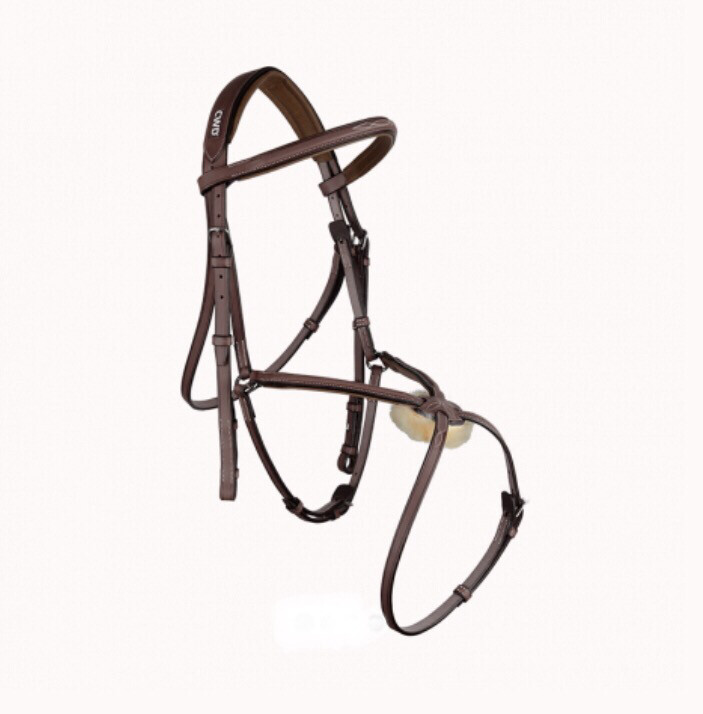 Raised figure 8 noseband bridle with fancy stitching
