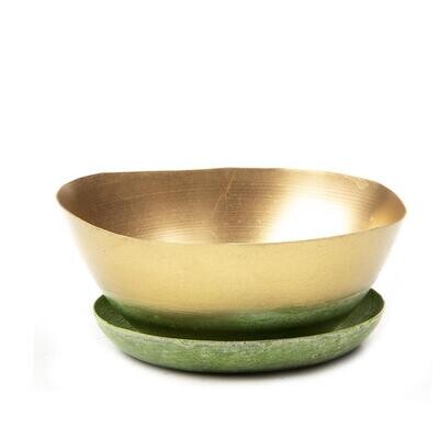 Topper Succulent Dish Green gold