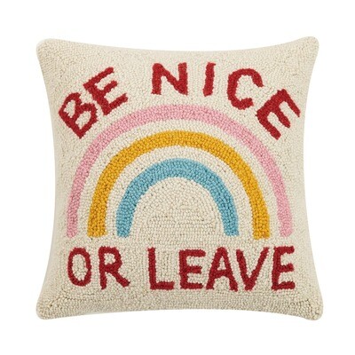 Be Nice or Leave Hook Pillow