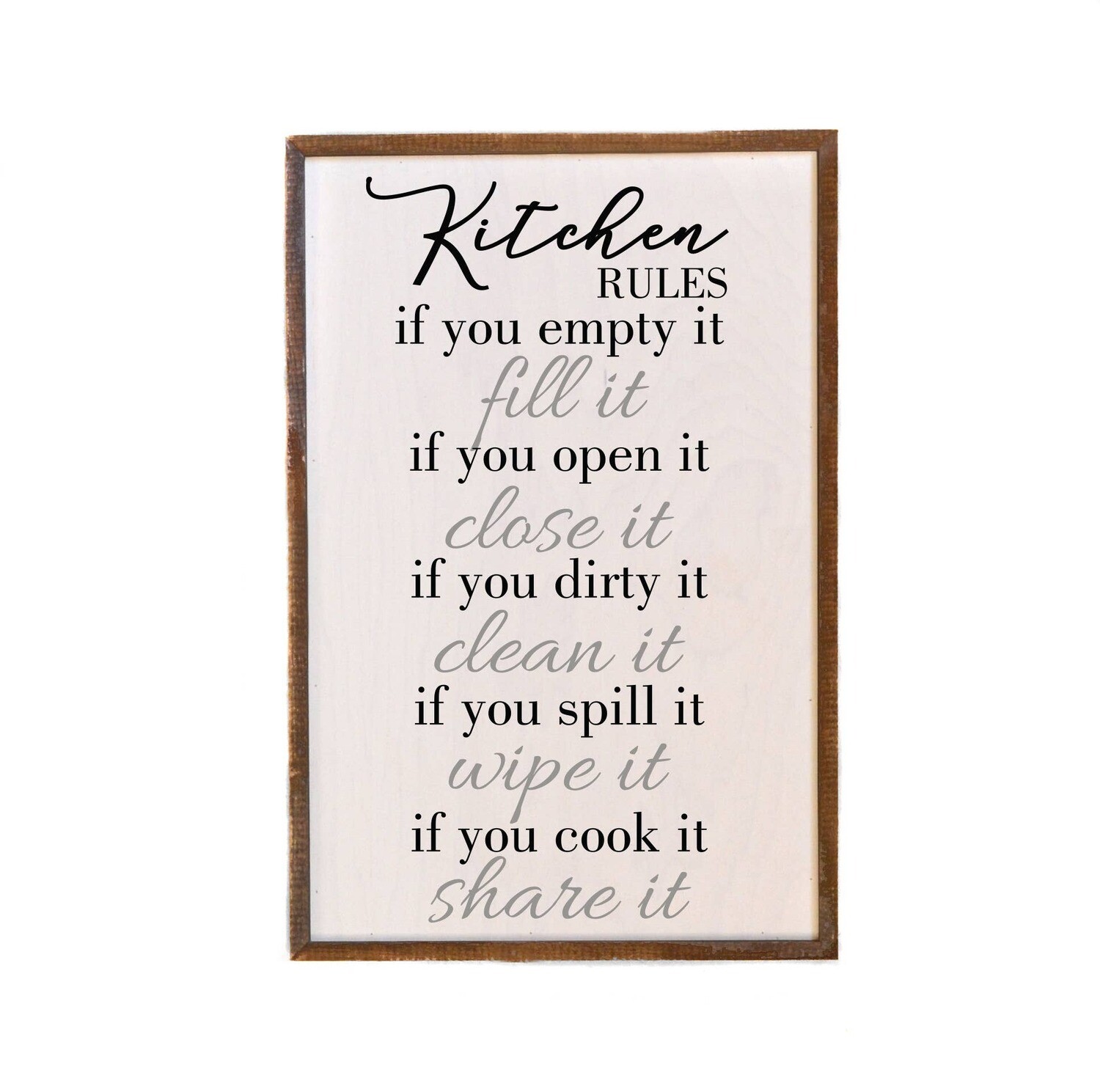 12x18 Kitchen Rules Family Sign - Kitchen Décor
