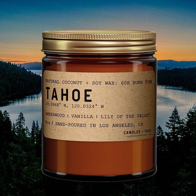 Lake Tahoe California Candle: Natural Coconut Soy Wax Candle