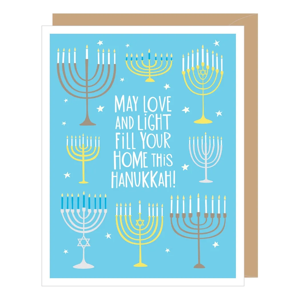 Eight Menorahs Hanukkah Card