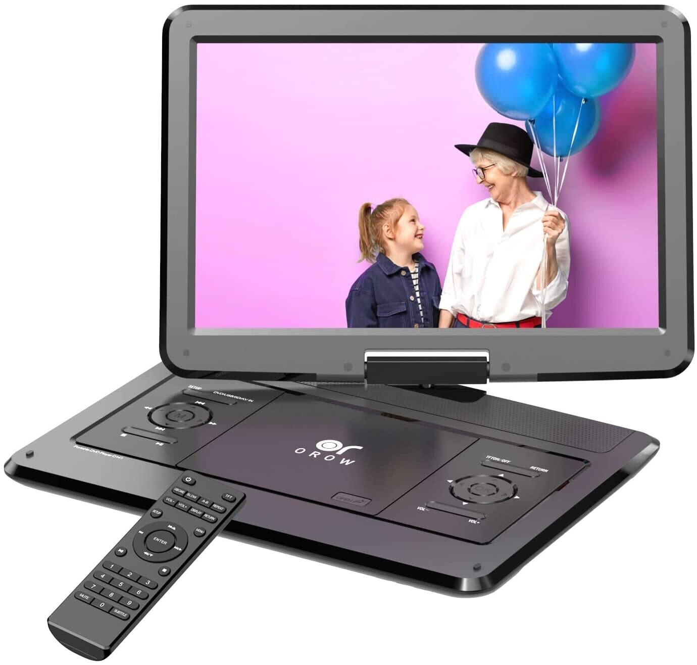 OROROW 14.1" Portable DVD Palyer with Large Swivel Screen