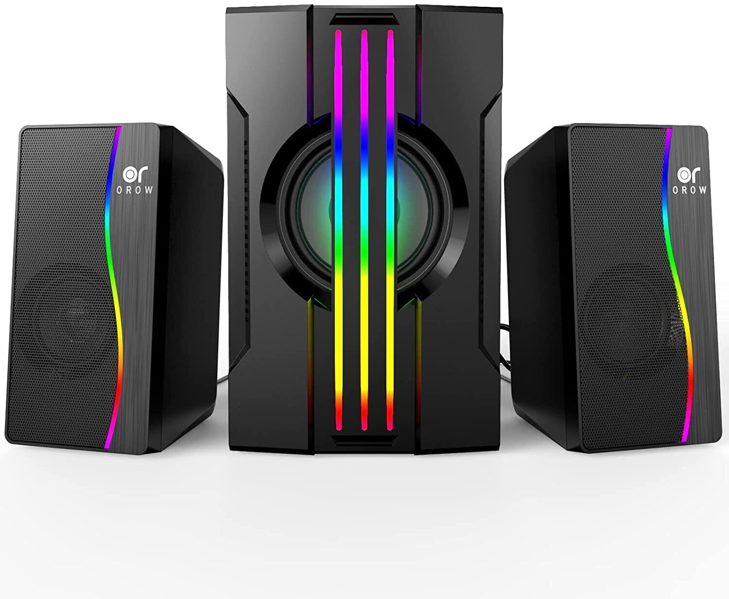 OROW S212 2.1 (7 colors RGB) USB-Powered Desktop Speakers with Subwoofer,16W