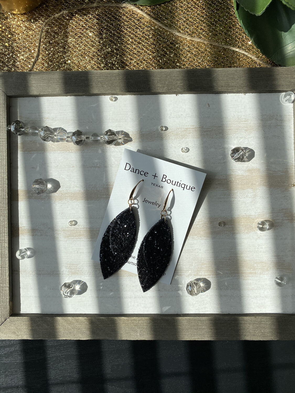 Glitter Leaves Earrings