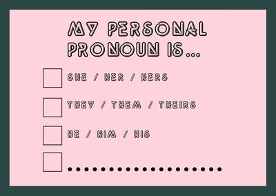 My Personal Pronoun Is Postcard