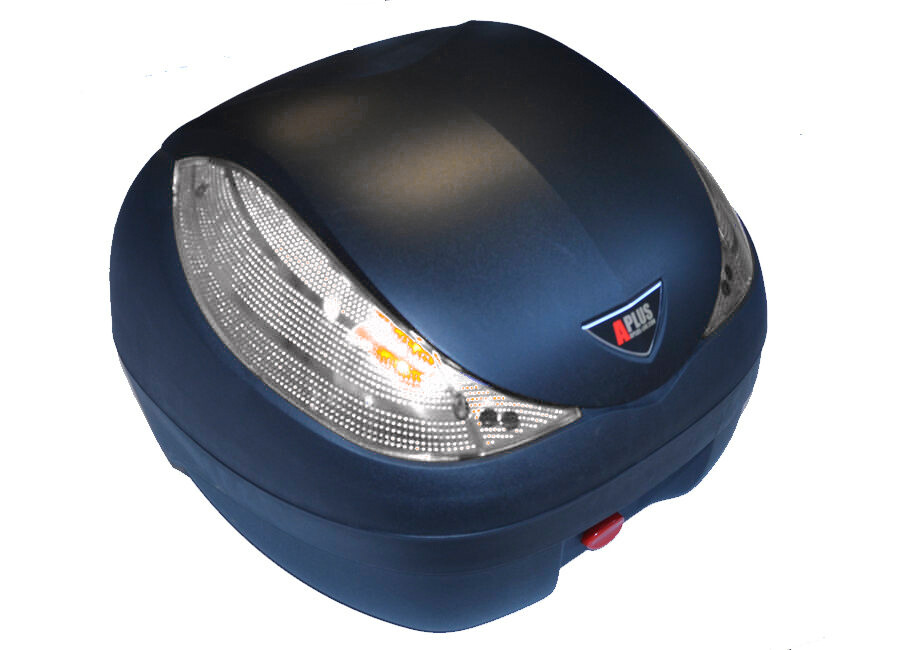 Premium Topcase schwarz 36L Sonderedition mit weißen Reflektoren