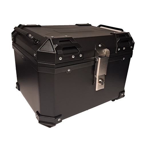 Topcase 38L aluminium Look-schwarz