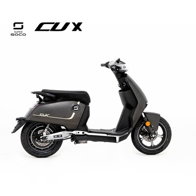 Seitenansicht der Super Soco CUX in grau