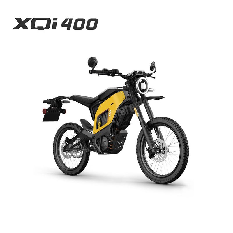 NIU XQi 400 Elektroroller in Gelb-Schwarz, kompaktes E-Moped für Stadt und leichtes Gelände.