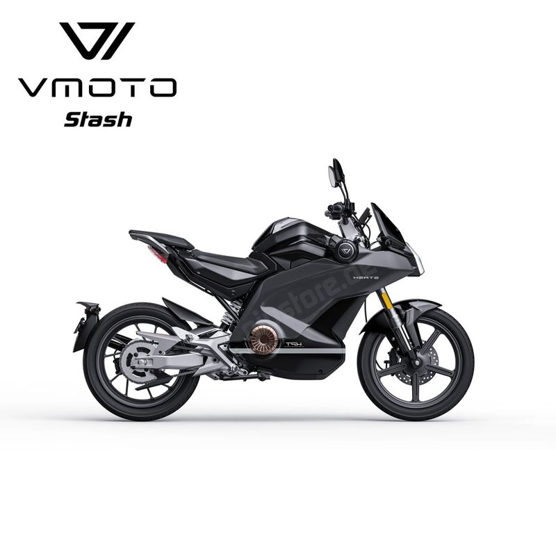 VMOTO Stash Elektro-Motorrad in Schwarz – Seitenansicht im Onlineshop