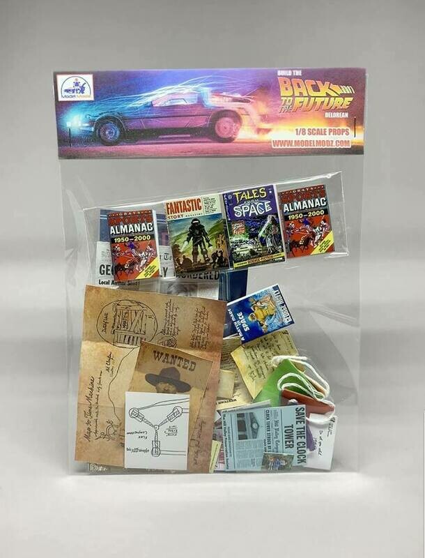 Delorean 1:8 scale miniature Paper Props (Pack 1)