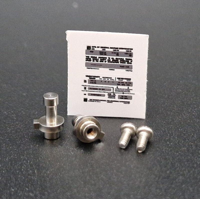 Knightrider K.I.T.T. 1/8 Scale Door Pins and Decal Sticker Set