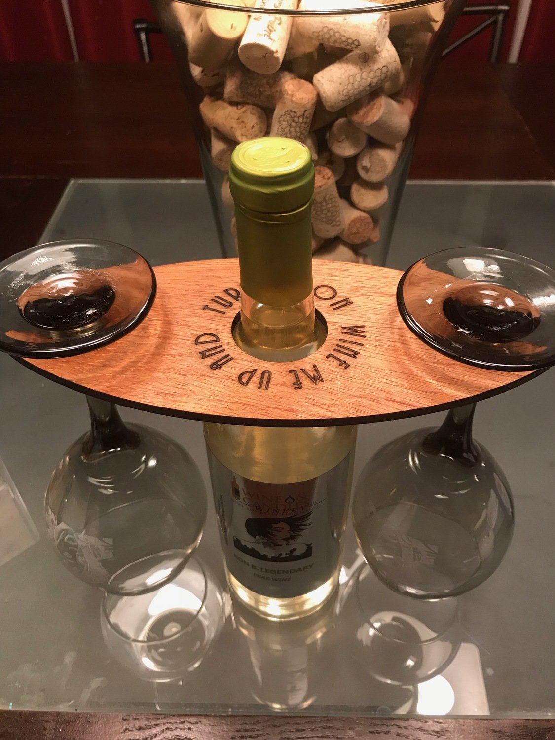 Wooden 2-Wine Glass Holder