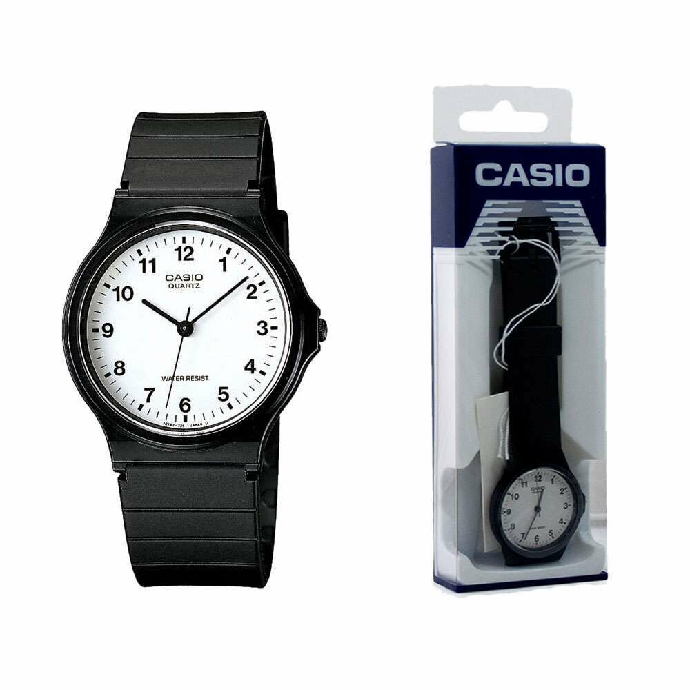 Casio Classic Casual Black Quartz Wrist Watch Water Resist Black - Ref. MQ- 24-7BLL