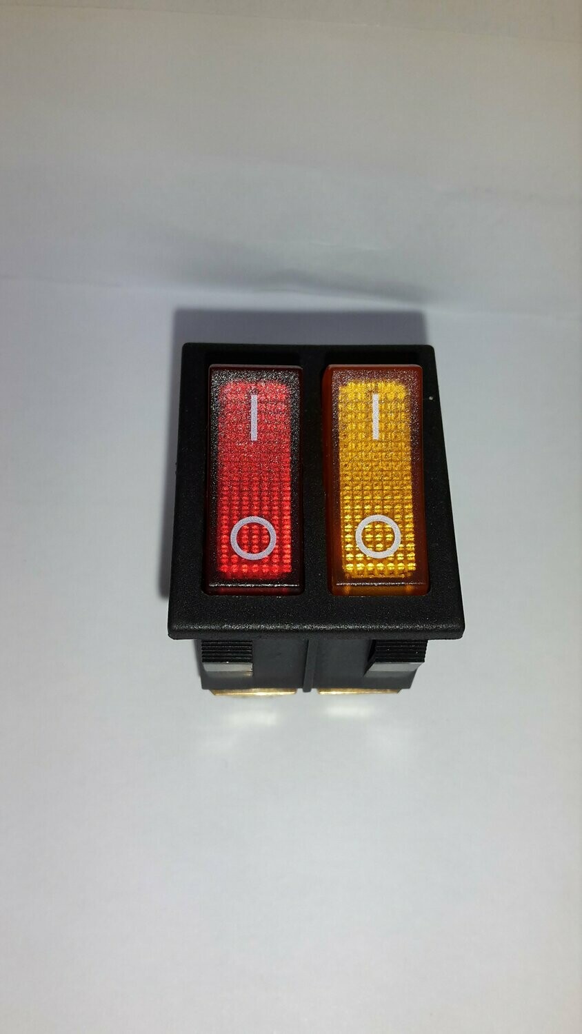 Twin rocker switch Red Orange Twin control 16A 250V ac