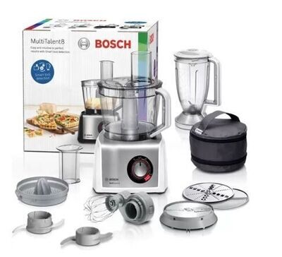 Bosch Food processor MultiTalent 8 1200 W White, Brushed stainless steel