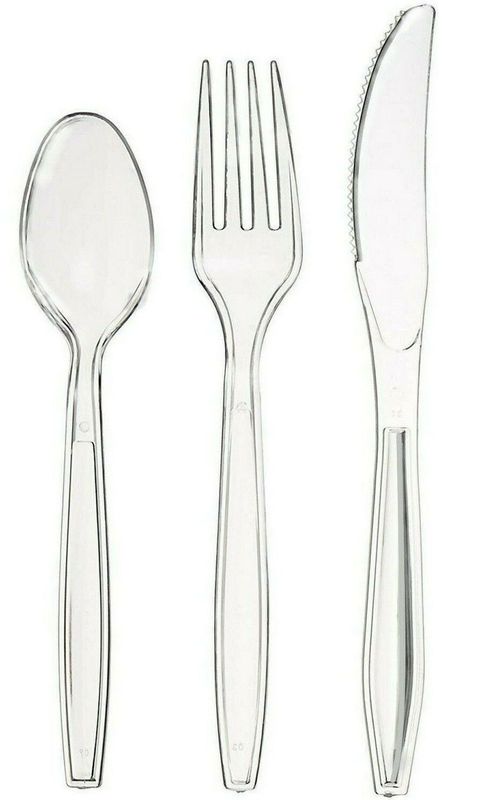 Plastic clear cutlery   50pk