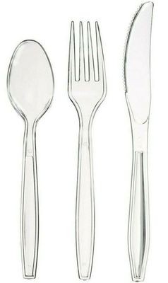 Plastic clear cutlery   50pk