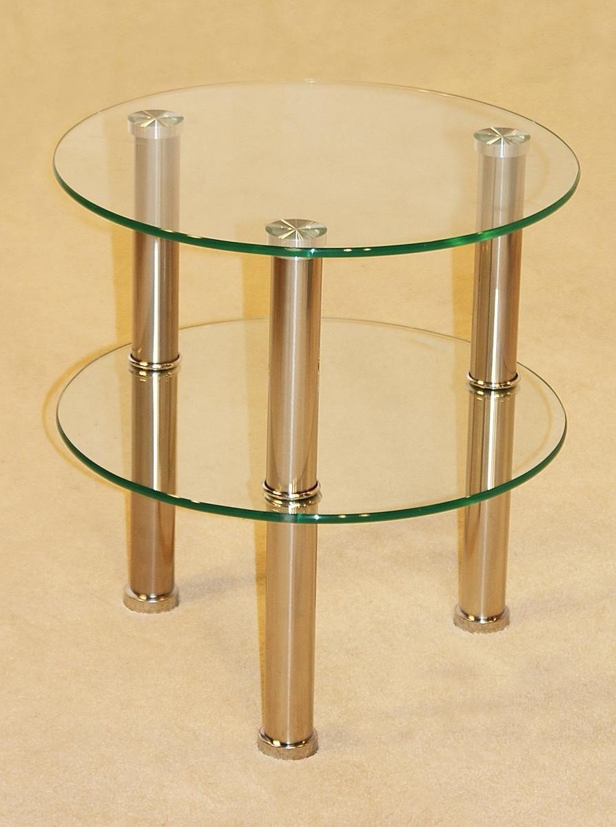 glass side table 2 tier