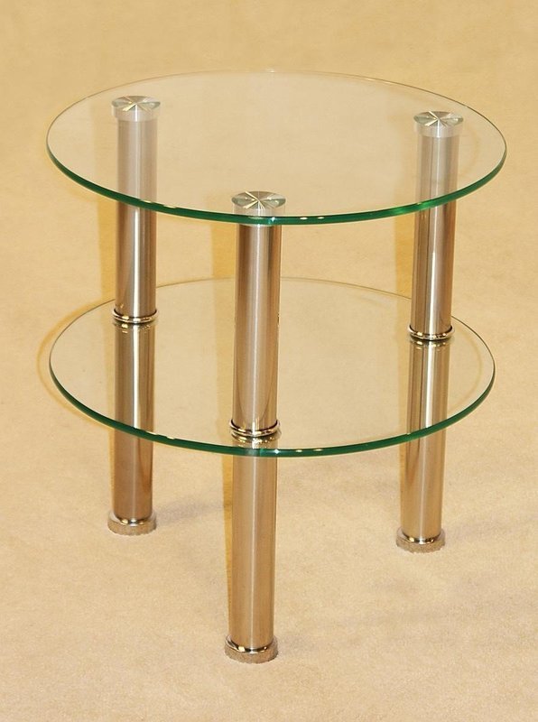 glass side table 2 tier