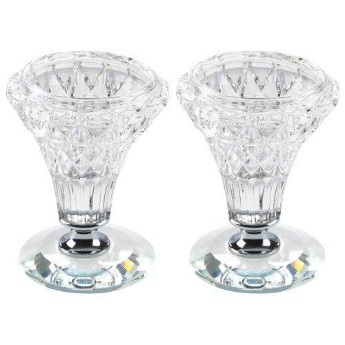 Pair Crystal Candlesticks 8cm 54308