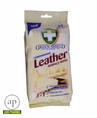 Green shield leather wipes