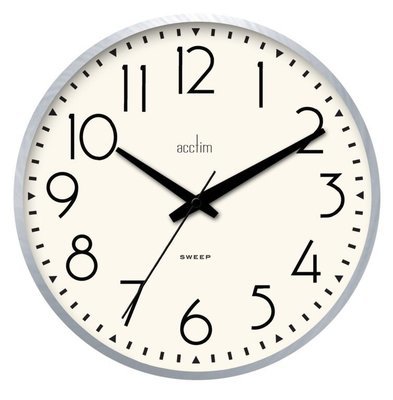 Acctim Earl sweep wall clock shiny chrome Acctim Earl sweep wall clock shiny chrome