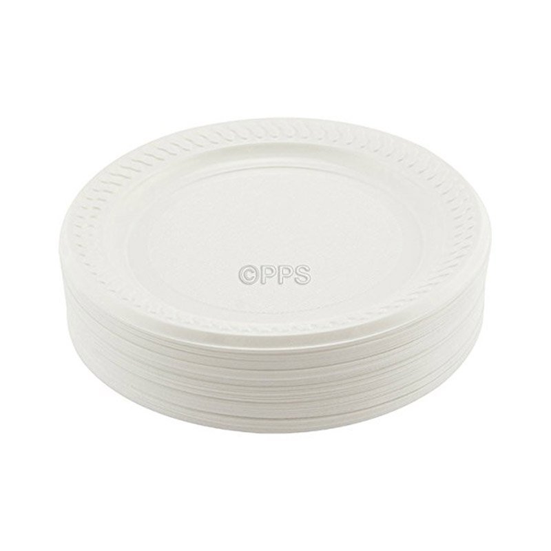 plastic plates white 100pk