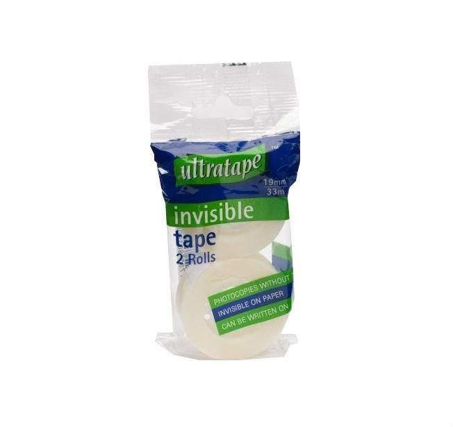 Ultratape Invisible Adhesive Tape 19mm x 33m Twinpack