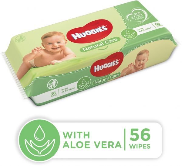 Huggies Wipes, Natural Care (aloe vera) 56 Wipes