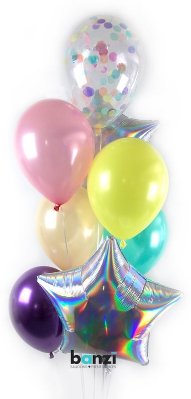 Pastel Confetti Balloon Bouquet