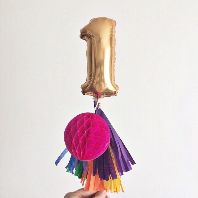 Mini Balloon Cake Topper with tassels