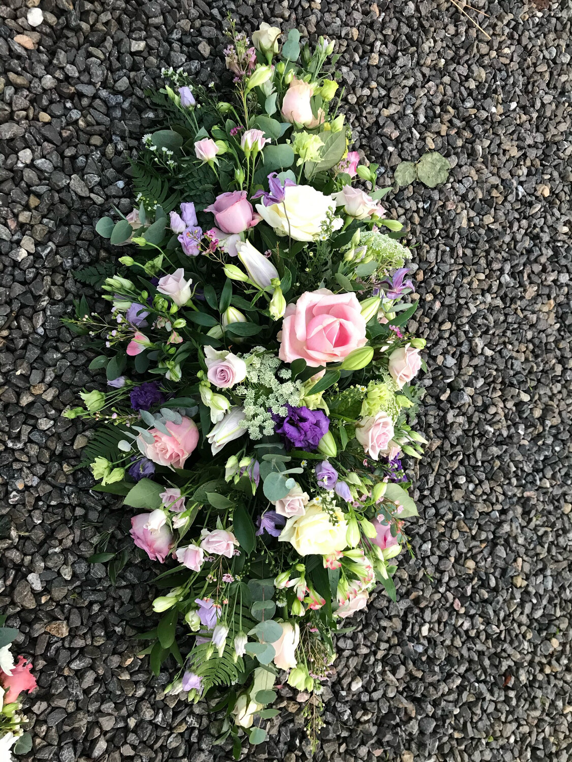 Pinks, Purples And Creams Double Ended Coffin Spray