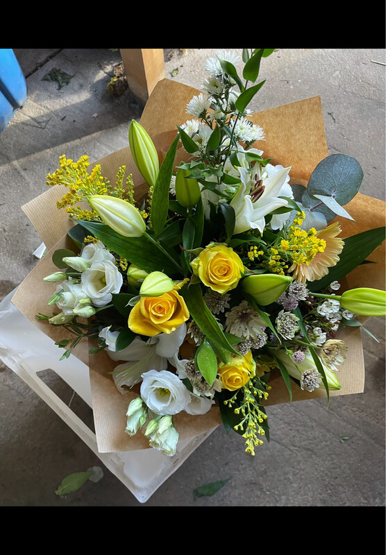 Yellow, Creams and Greens bouquet