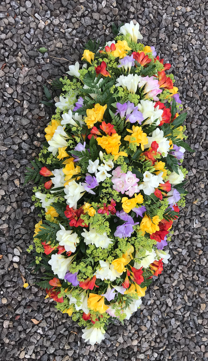Freesia Coffin Spray