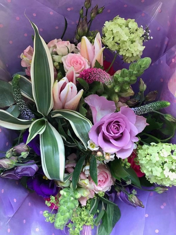 Mauves Purples and Pinks bouquet