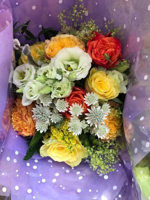 Orange, Yellows and Creams bouquet