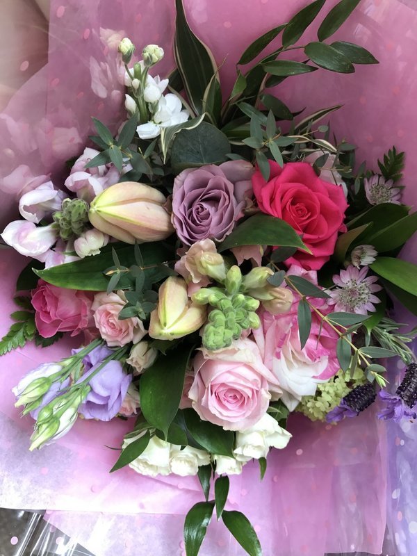 Pinks, Purples and Whites bouquet