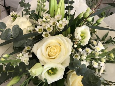 Cream and Greens bouquet