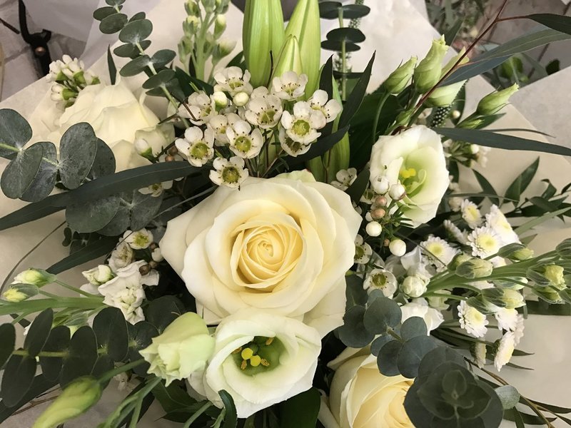 Cream and Greens bouquet