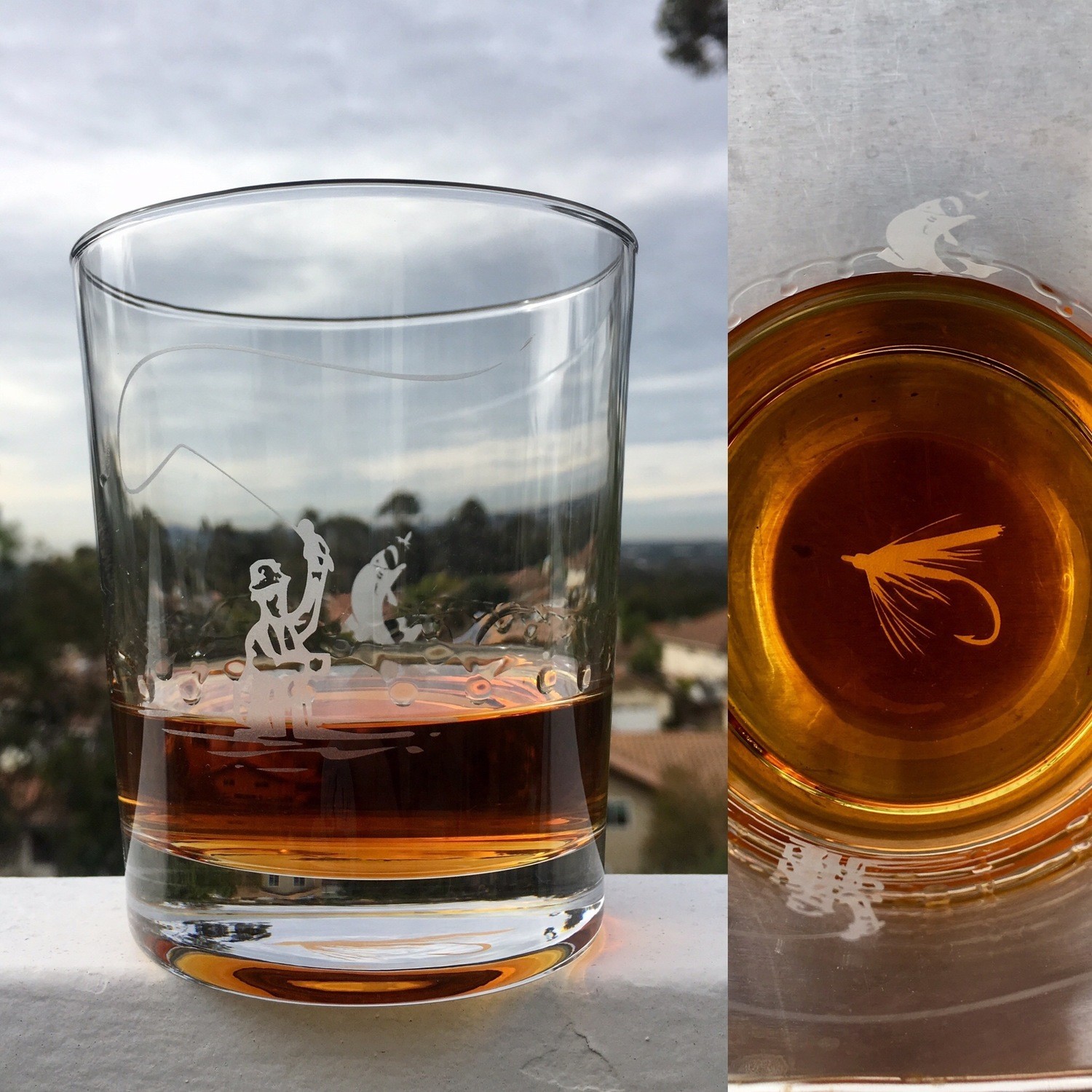 Etched Fly Fishing Glasses