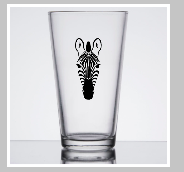 Etched Zebra Glass